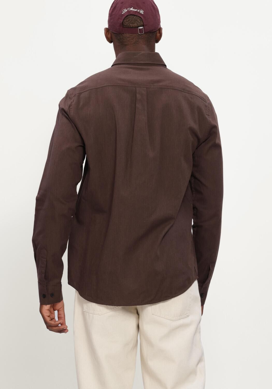 LES DEUX Chemise classique SOFT FLANNEL SHIRT en marron - large