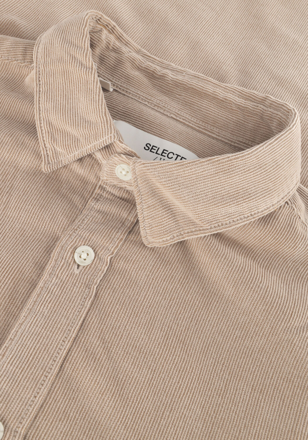 Beige SELECTED MEN Overshirt SLHREGOWEN-CORD SHIRT LS W - large