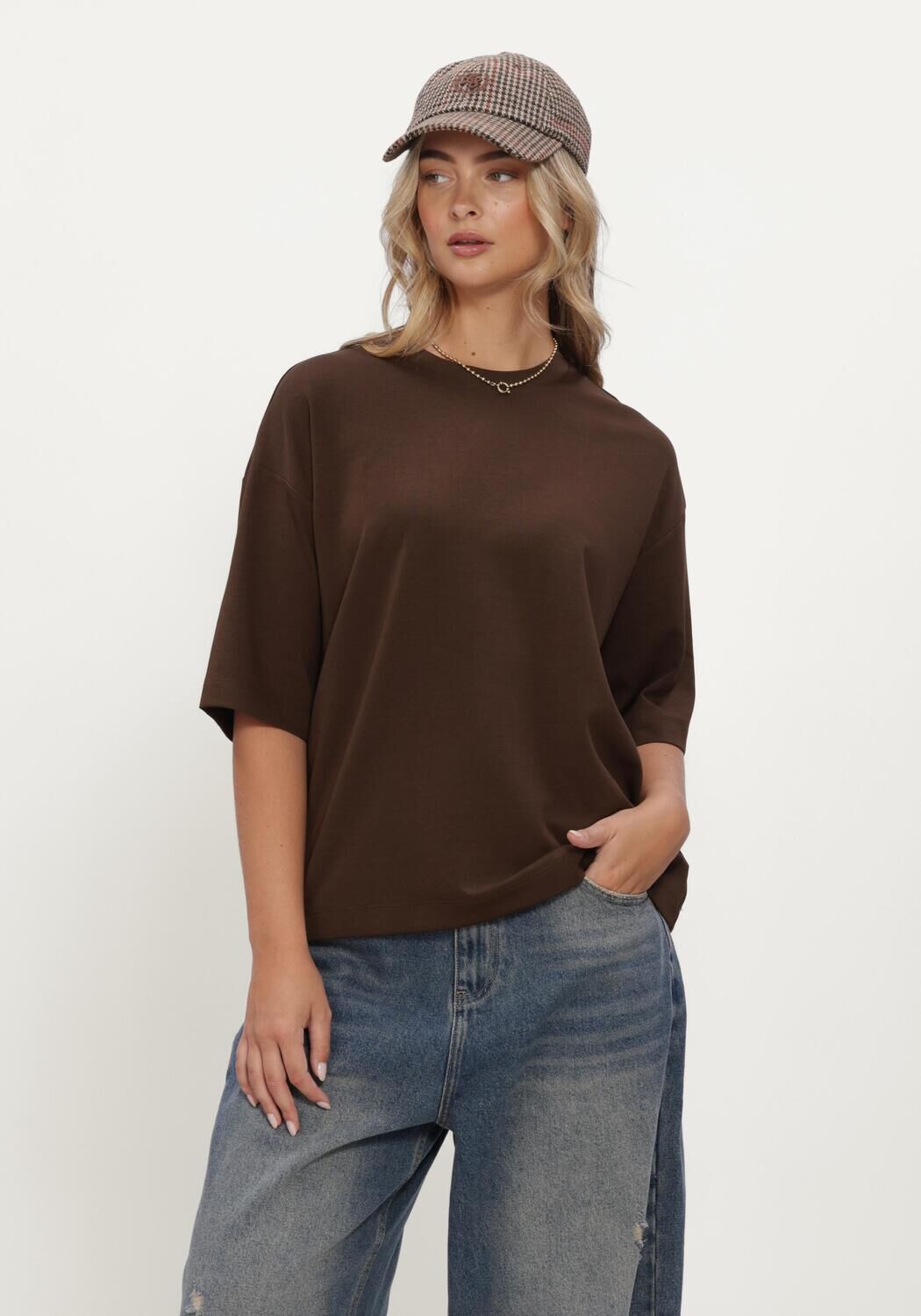 ELEH T-shirt EFW260242 en marron - large