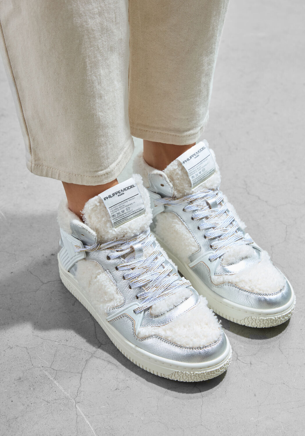 Witte PHILIPPE MODEL Sneakers LA GRANDE MID WOMAN Omoda