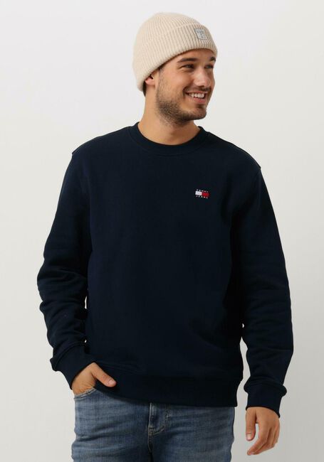 TOMMY JEANS Pull TJM REG BADGE CREW EXT Bleu foncé | Omoda