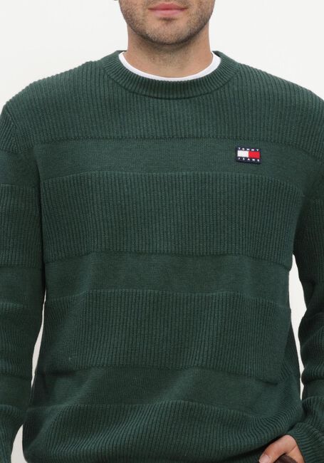 Donkergroene TOMMY JEANS Trui TJM REG TEXTURED SWEATER EXT - large