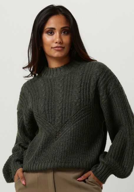 OBJECT Pull OBJNOVA STELLA CABLE KNIT PULLOVER en vert - large