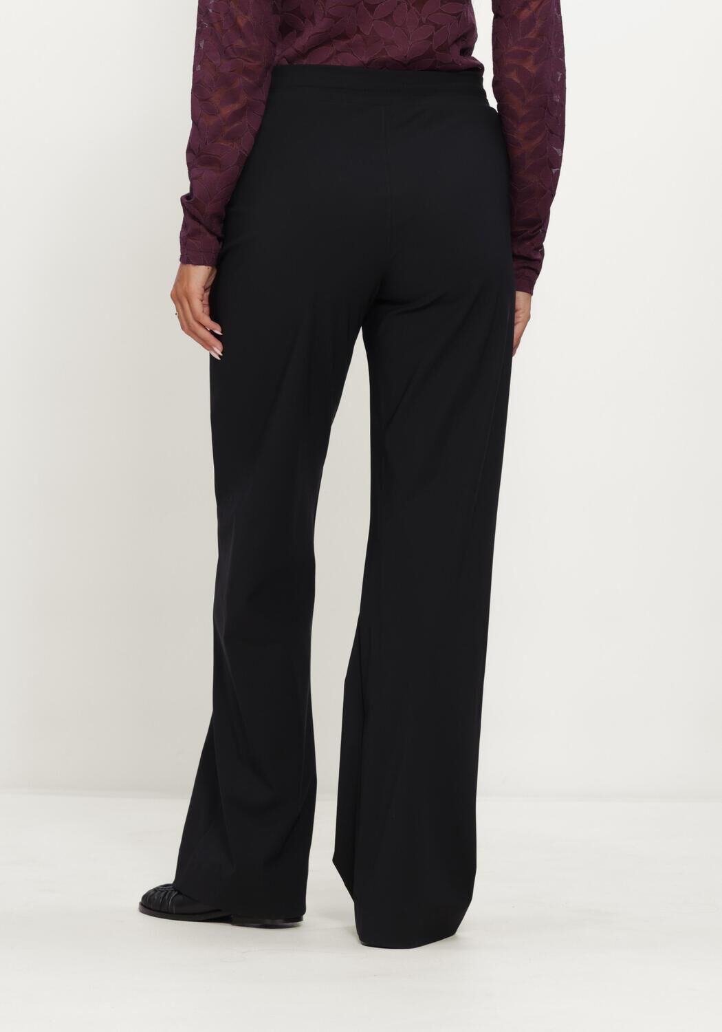 Zwarte STUDIO ANNELOES Wijde broek ABIGAIL TROUSERS - large