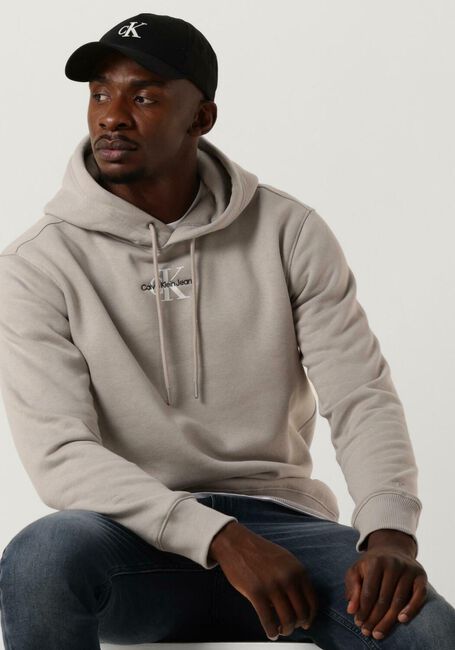 CALVIN KLEIN Pull MONOLOGO HOODIE en gris - large