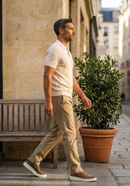 PROFUOMO Polo POLO SS COTTON LINEN &Eacute;cru - large