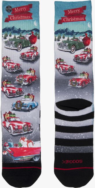 XPOOOS Chaussettes XMAS BUSY SANTE en rouge - large
