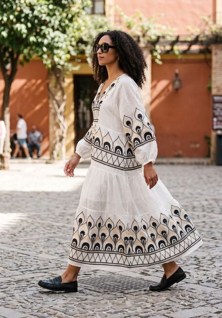 GREEK ARCHAIC KORI Robe maxi S26K-4033201 &Eacute;cru - large