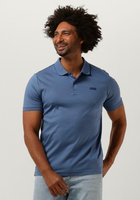 CALVIN KLEIN Polo SMOOTH COTTON SLIM POLO en bleu - large
