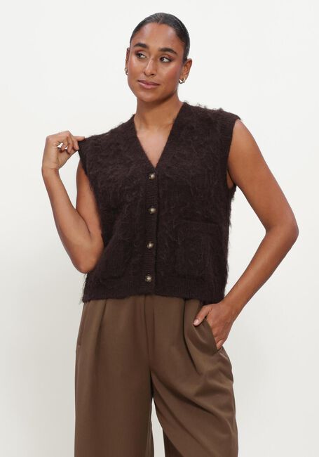 Bruine CIRCLE OF TRUST Vest FAUVE KNIT - large