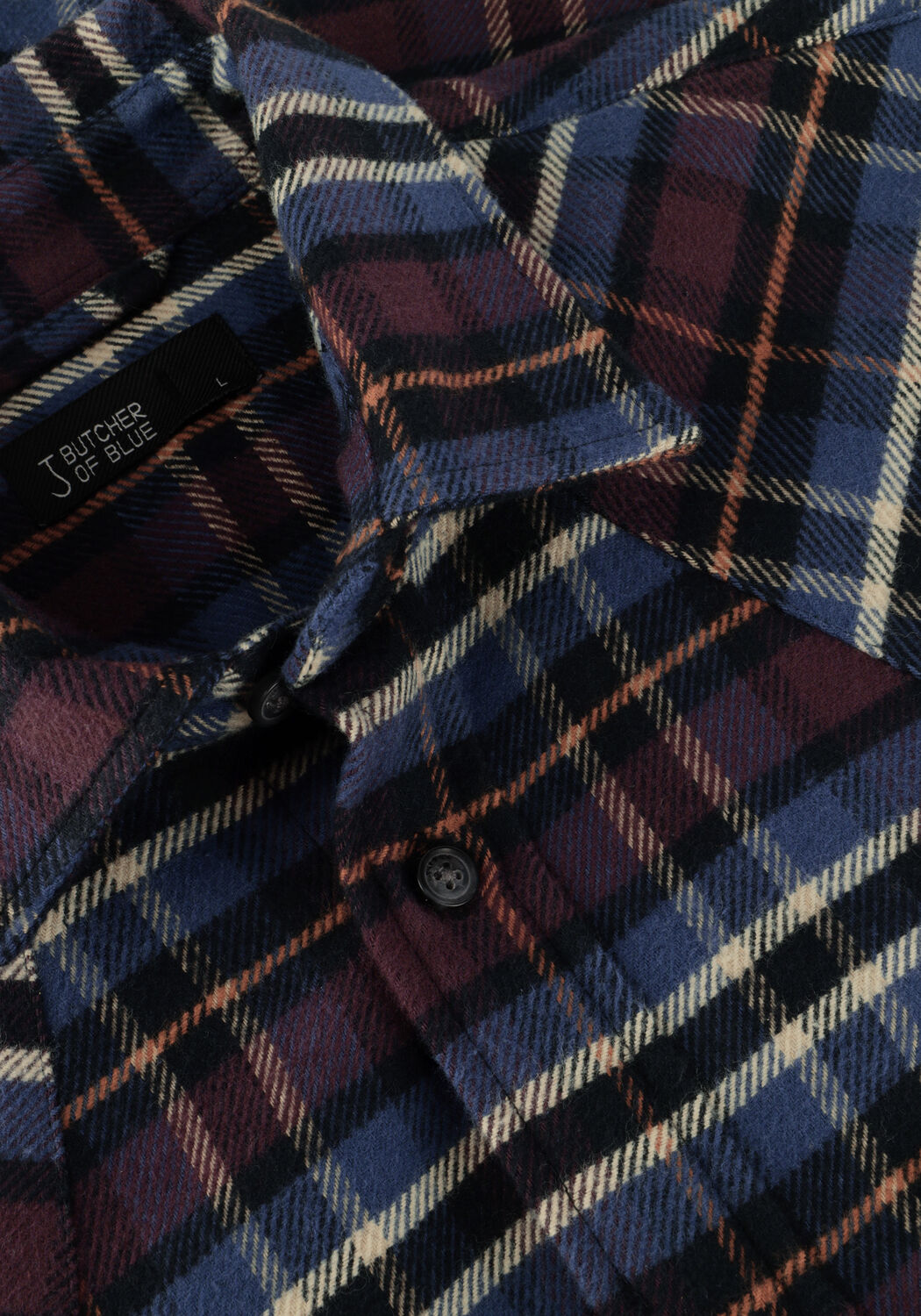 Paarse BUTCHER OF BLUE  LANTON WESTERN CHECK SHIRT - large