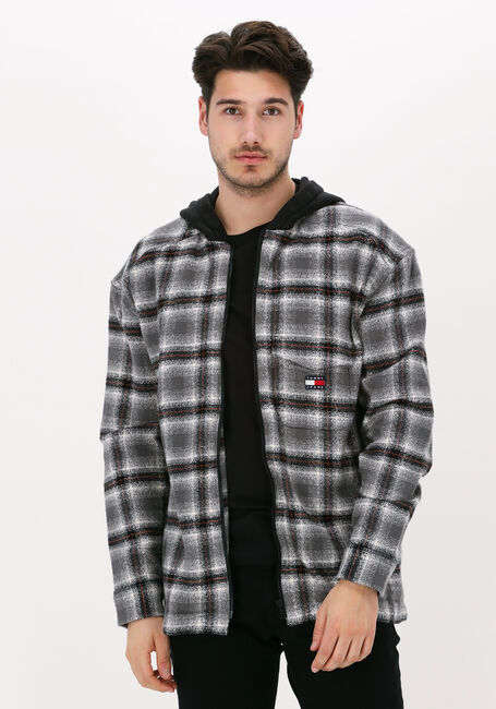 TOMMY JEANS Jack TJM HOODED CHECK OVERSHIRT en gris - large