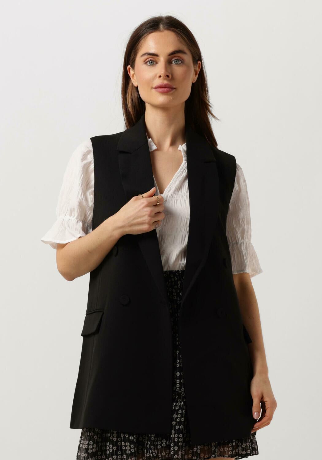 Zwarte lange gilet dames 2025