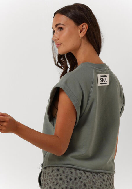 Grijze 10DAYS Sweater CROPPED SHORTSLEEVE SWEATER - large