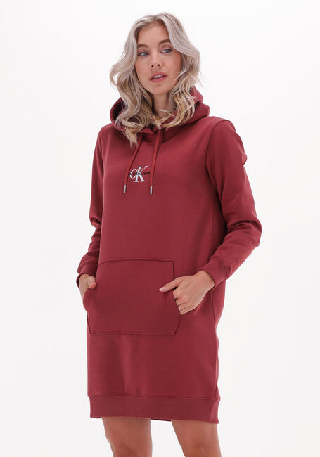 CALVIN KLEIN Mini robe MONOGRAM HOODIE DRESS en marron - large