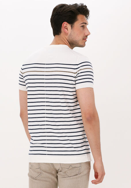 DSTREZZED T-shirt CREW S/S CONTRAST STRIPE KNIT en blanc - large