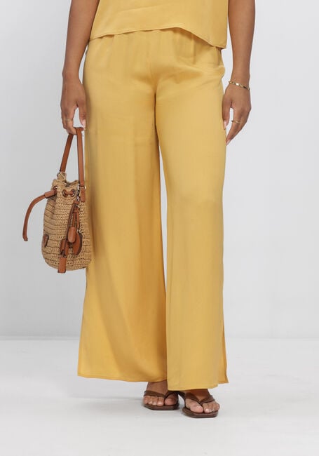 SELECTED WOMEN Pantalon large SLFLAURA HW SLIT PANT B en beige - large