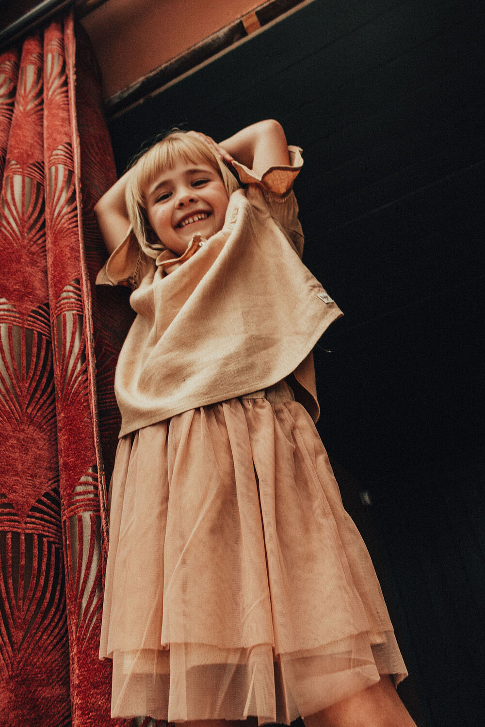 BAJE STUDIO Mini-jupe ESMARALDA en orange - large