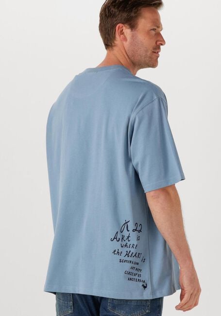 Lichtblauwe SCOTCH & SODA T-shirt LOOSE-FIT ARTWORK T-SHIRT - large