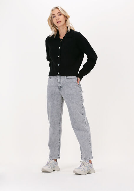 Zwarte JUST FEMALE Vest REBELO COLLAR CARDIGAN - large