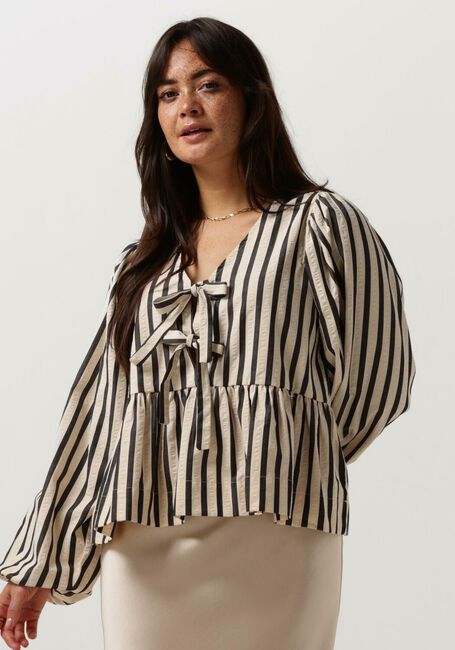 Blauwe NEO NOIR  BESSIE CONTRAST STRIPE BLOUSE - large