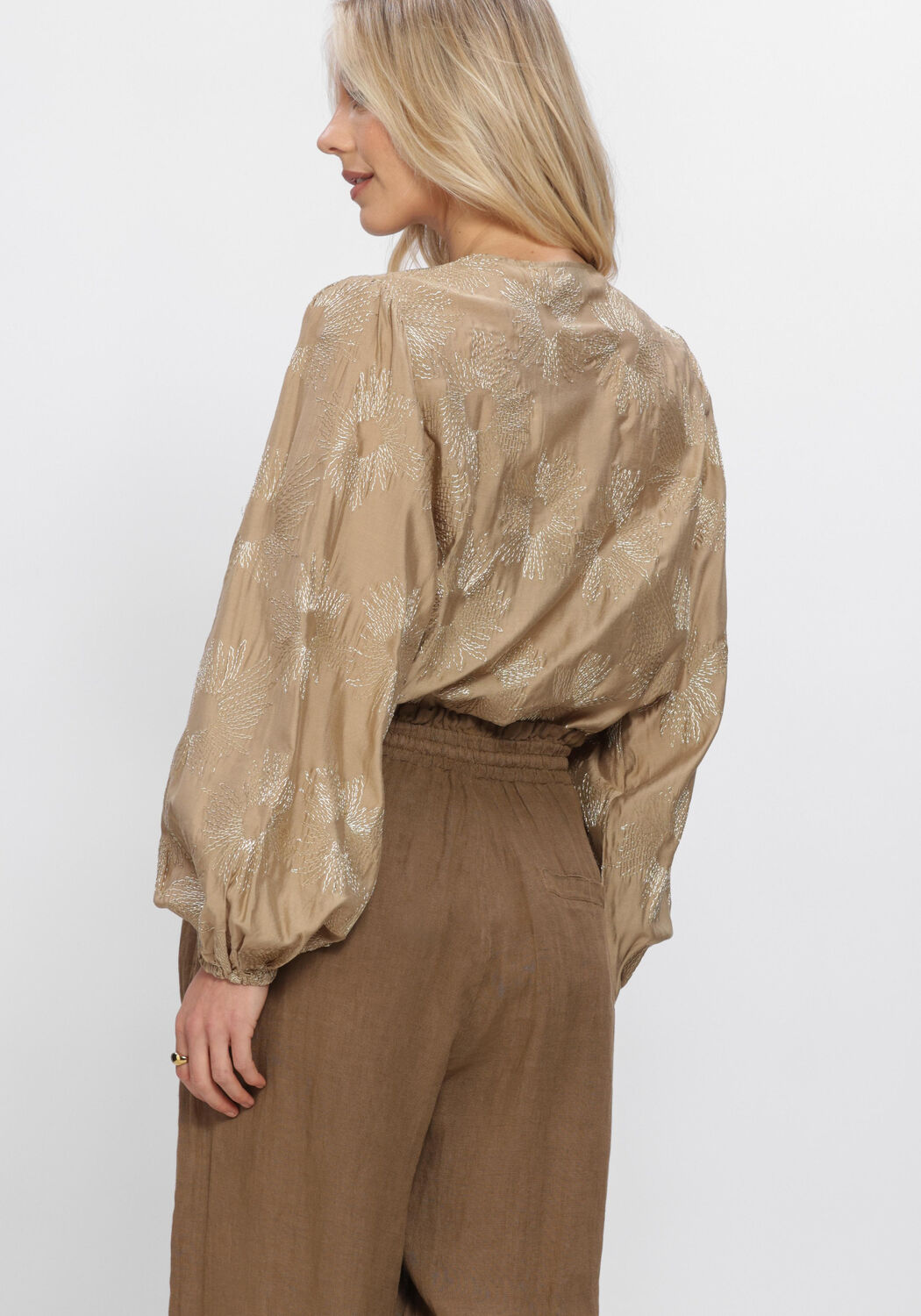 NUKUS KAOUTAR BLOUSE EMBROIDERY Blouses Sable - large