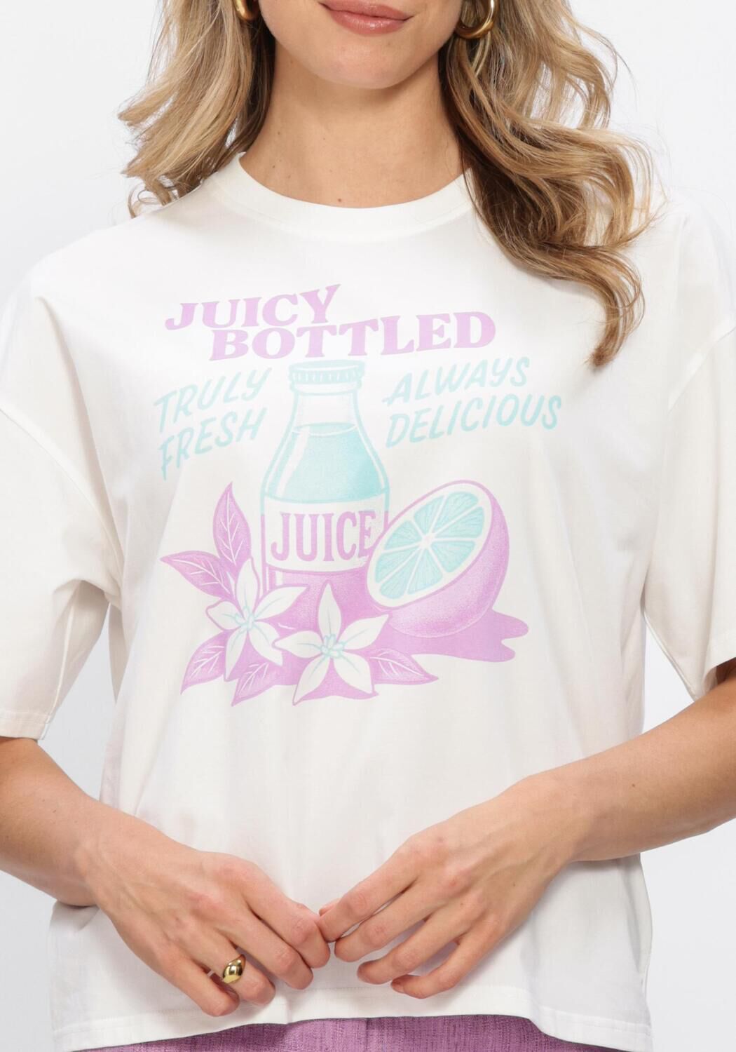 YDENCE T-shirt T-SHIRT JUICY BOTTLE en blanc - large