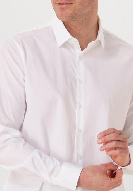 Witte CALVIN KLEIN Klassiek overhemd POPLIN STRETCH SLIM SHIRT - large