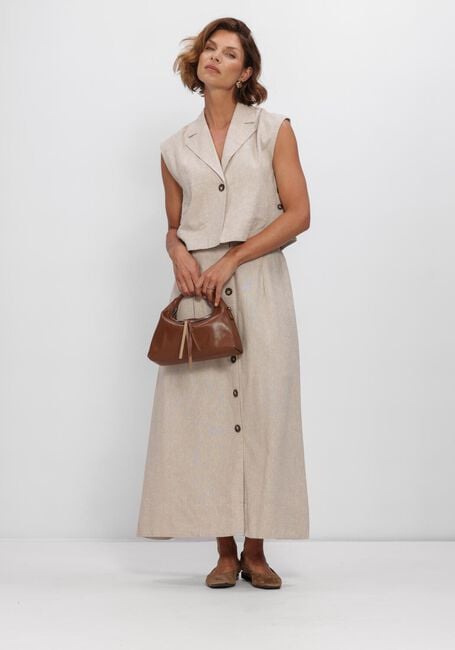 Beige Y.A.S. Gilet YASUSUMA SHORT LINEN BLEND WAISTCOAT - large