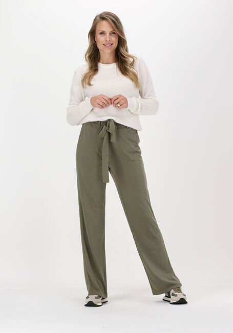 SIMPLE Pantalon large KARA en vert - large