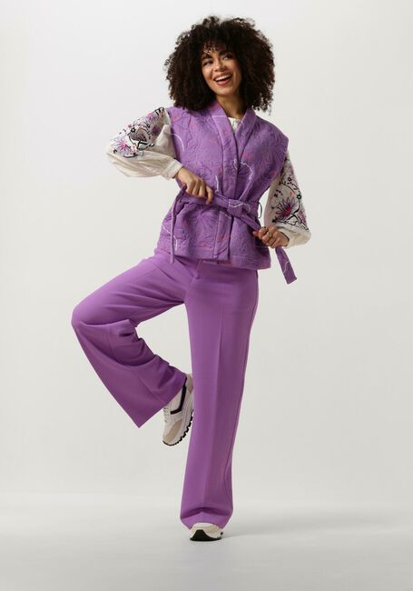 Lila POM AMSTERDAM Wijde broek PIQUE WIDE LEG PURPLE PANTS - large