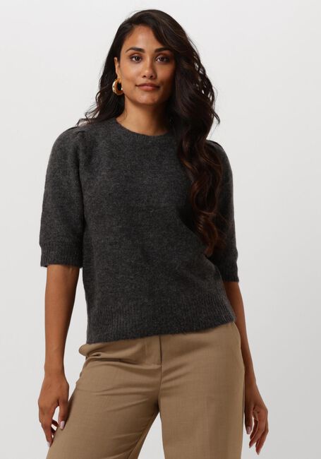 SELECTED FEMME Haut SLFLULU SS OPEN BACK KNIT O-NECK en gris - large
