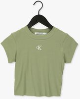 CALVIN KLEIN T-shirt CK RIB CROPPED SLIM TEE Olive