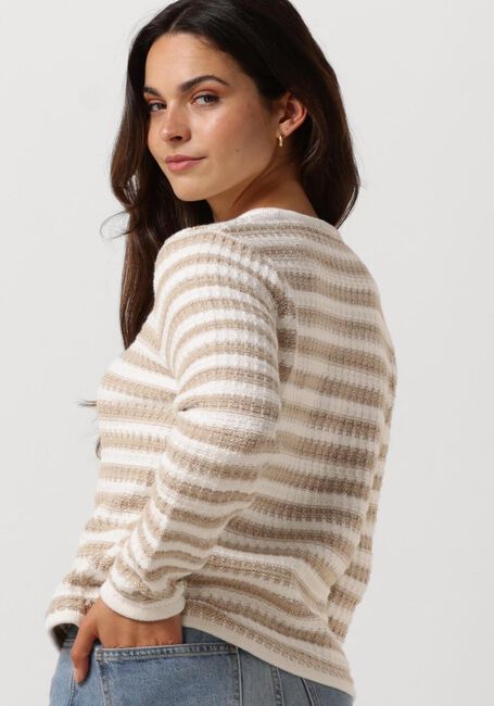 NEO NOIR Gilet LIMONE STRIPE KNIT JACKET Sable - large