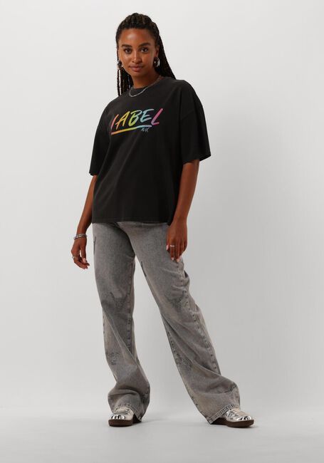 ALIX THE LABEL T-shirt LADIES KNITTED WASHED LABEL T-SHIRT en gris - large