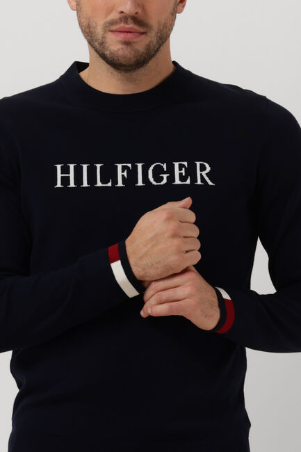 TOMMY HILFIGER Pull HILFIGER FLAG CUFF CREW NECK Bleu foncé - large