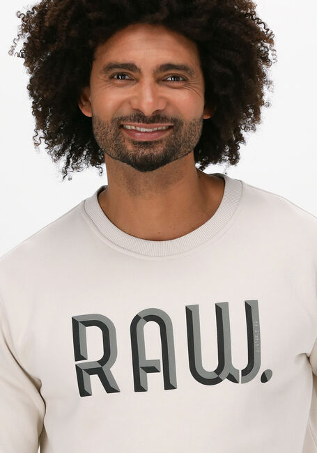 Gebroken wit G-STAR RAW Sweater A971 - ASHOR SWEAT R- 3D RAW. - large
