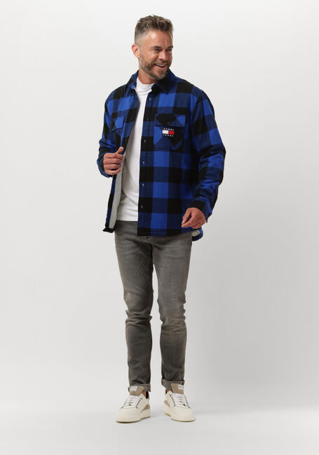 TOMMY JEANS Surchemise TJM SHERPA FLANNEL OVERSHIRT en bleu - large