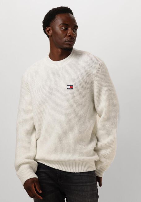 TOMMY JEANS Pull TJM REG WAFFLE SWEATER en blanc - large