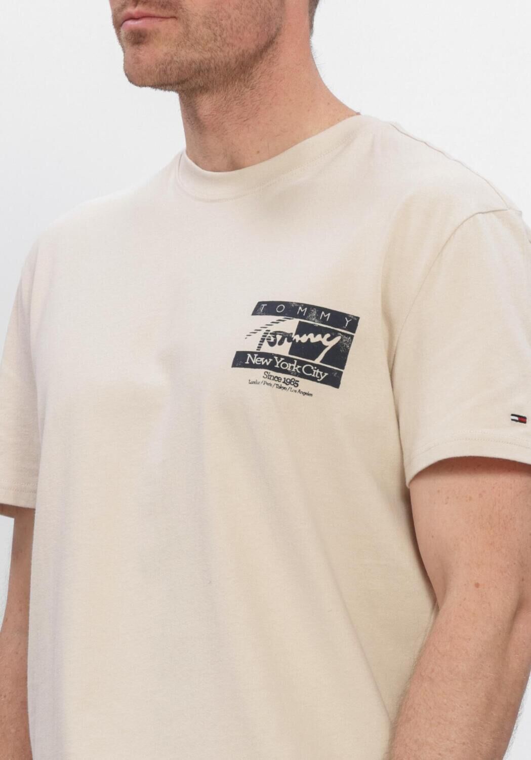 TOMMY JEANS Polo TJM REG SIGN FLAG SS TEE EXT en beige - large