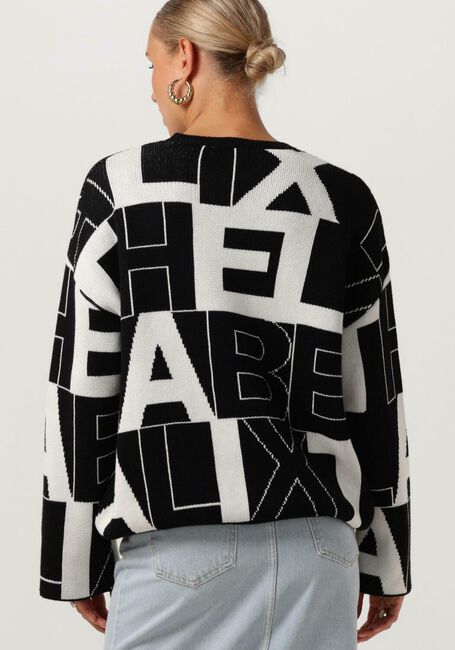 Zwarte ALIX THE LABEL Trui BLACK WHITE PULLOVER - large