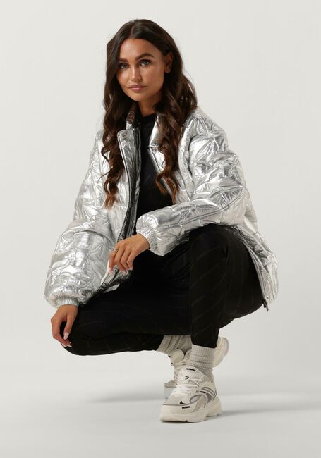 Zilveren ALIX THE LABEL Jack OVERSIZED SILVER BOMBER - large
