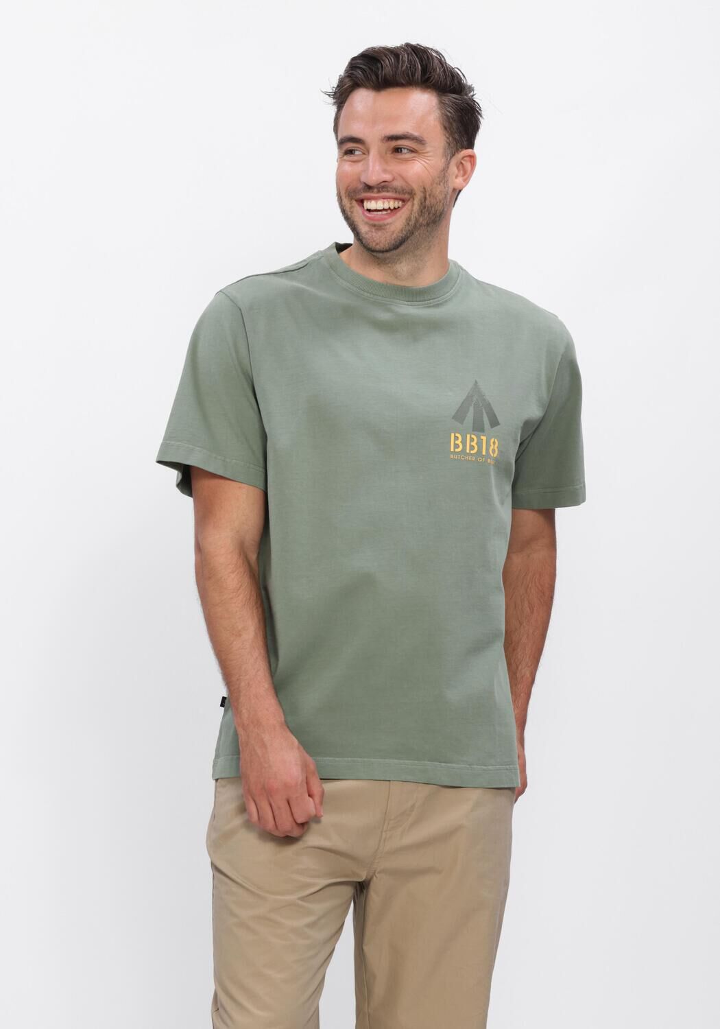 Groene BUTCHER OF BLUE T-shirt ARMY CARLOW LOOSE TEE - large