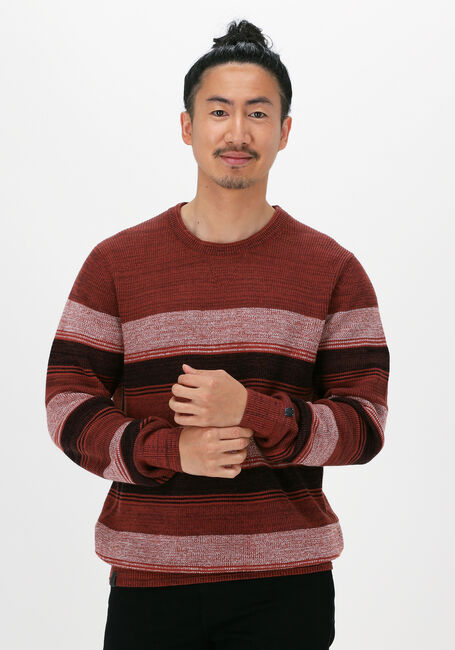 Bordeaux CAST IRON Trui R-NECK SLIM FIT COTTON MOULINE - large