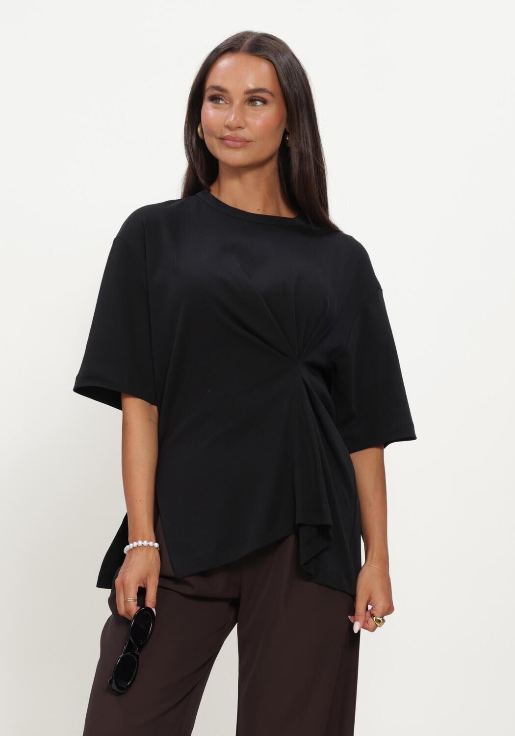 Zwarte CO'COUTURE Top MEDAXCC ASYM TEE - large