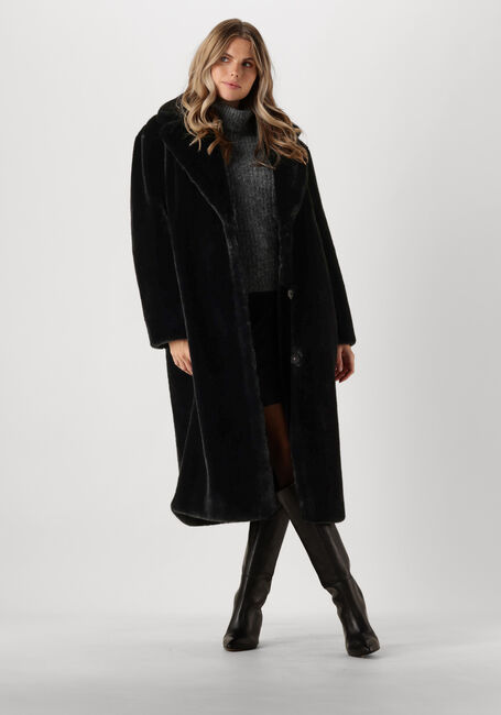 STAND STUDIO Manteau en fausse fourrure MARIA COAT SOFT en noir - large