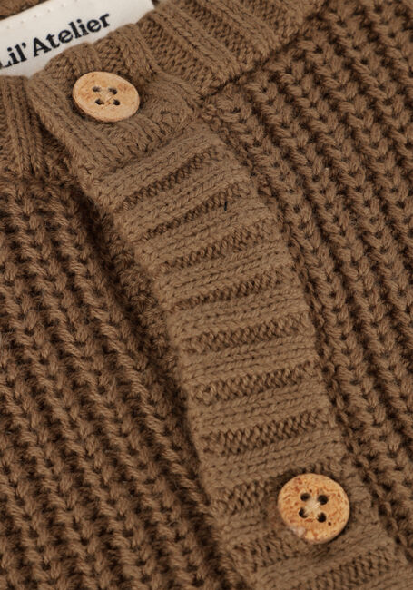 LIL' ATELIER Gilet NBNEMLEN LS KNIT CARD LIL en marron - large