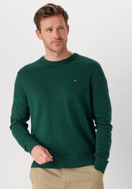 Donkergroene TOMMY HILFIGER Trui PIMA ORG CTN CASHMERE CREW NECK - large