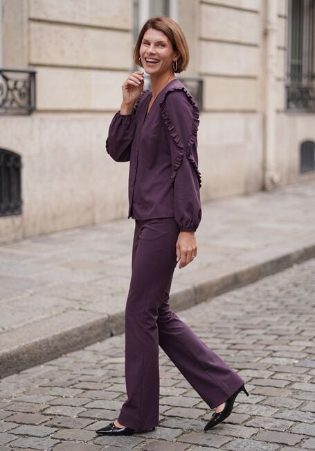 STUDIO ANNELOES Pantalon FLAIR BONDED TROUSERS en violet - large