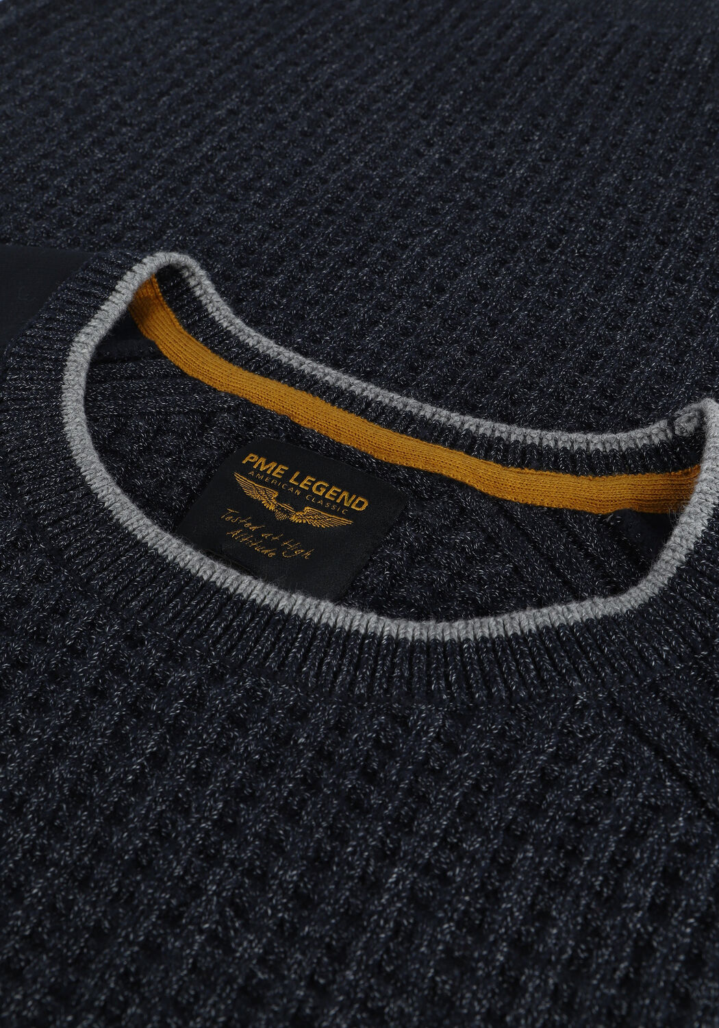 Blauwe PME LEGEND Trui R-NECK KNIT SWEAT COMBINATION - large